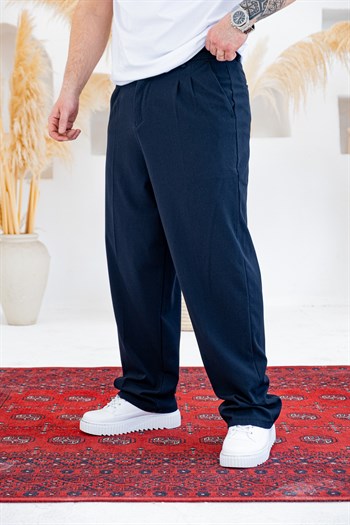 Baggy Kalıp Pile Detaylı Kumaş Pantolon (JGL55)