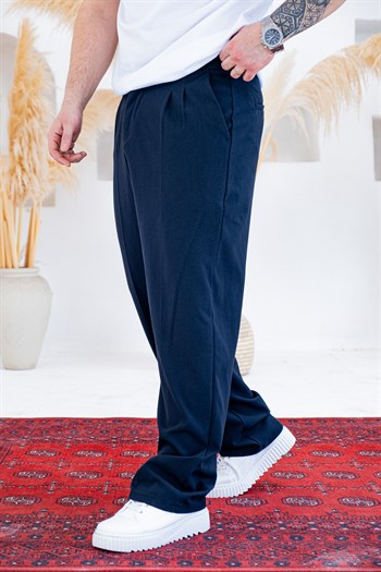 Baggy Kalıp Pile Detaylı Kumaş Pantolon (JGL55)