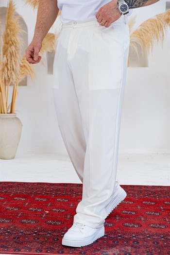 Baggy Kalıp Pile Detaylı Kumaş Pantolon (JGB55)