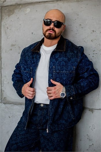 Barok Desenli Denim Ceket (MEV98)