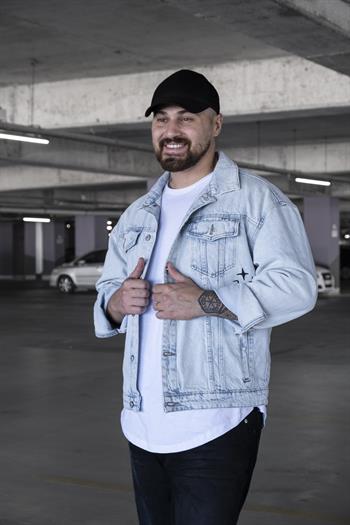 Baskı Detaylı Rahat Kalıp Kot Ceket (MEV15)