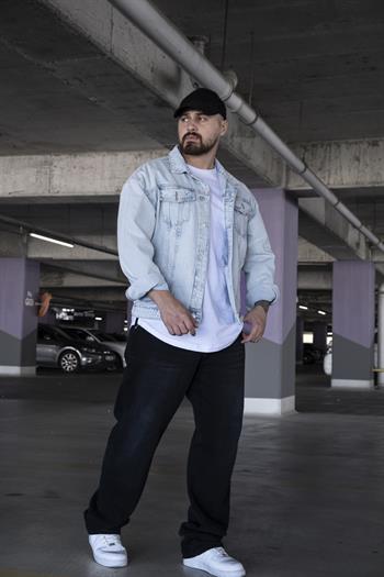 Baskı Detaylı Rahat Kalıp Kot Ceket (MEV15)