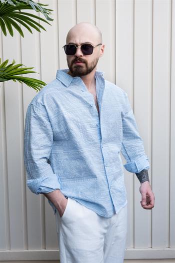 Baskılı Rahat Kalıp Gömlek (GMM20)