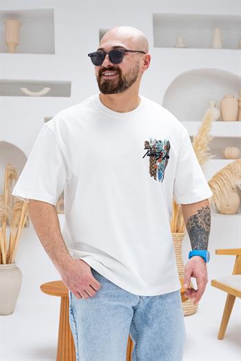 Baskılı Ve Nakışlı Oversize T-Shirt (TSB43)