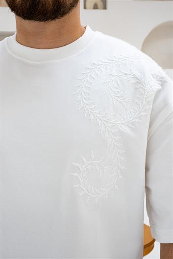 Bohem Nakış Detaylı Oversize T-Shirt (TSB48)