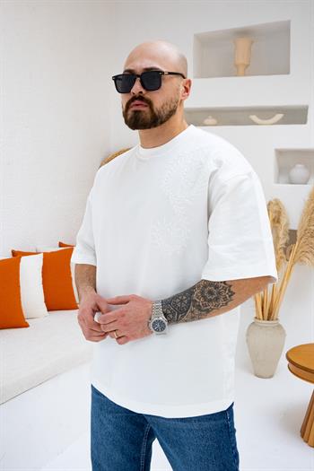 Bohem Nakış Detaylı Oversize T-Shirt (TSB48)