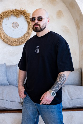 Botanik Pul Detaylı Sırt Baskılı Oversize T-Shirt (TSS80)