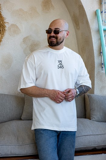 Botanik Pul Detaylı Sırt Baskılı Oversize T-Shirt (TSB80)