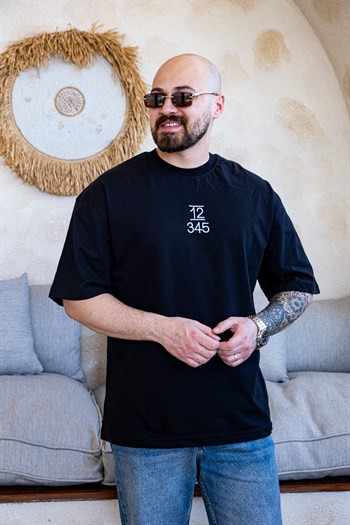 Botanik Pul Detaylı Sırt Baskılı Oversize T-Shirt (TSS80)