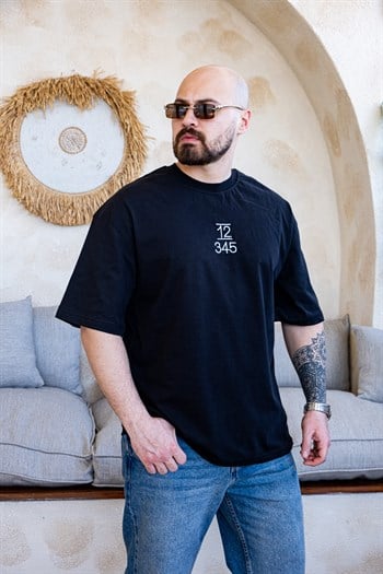 Botanik Pul Detaylı Sırt Baskılı Oversize T-Shirt (TSS80)