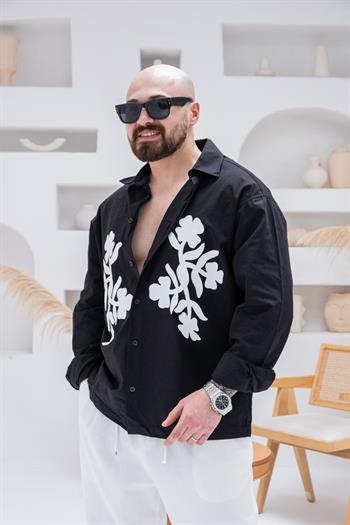 Çiçek Baskılı Rahat Kalıp Gömlek (GMS91)