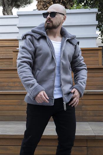 Çift Yaka İçi Kürklü Nubuk Mont (MTG09)