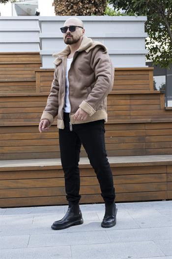 Çift Yaka İçi Kürklü Nubuk Mont (MTKA09)