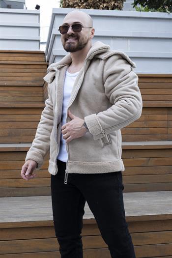 Çift Yaka İçi Kürklü Nubuk Mont (MTKR09)