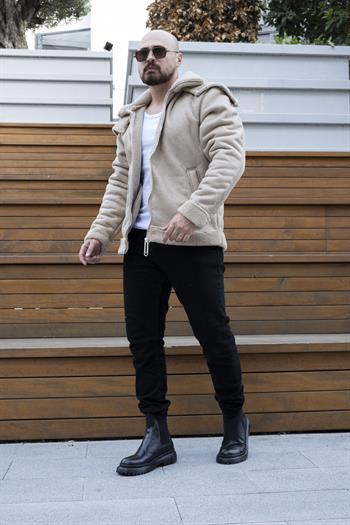 Çift Yaka İçi Kürklü Nubuk Mont (MTKR09)