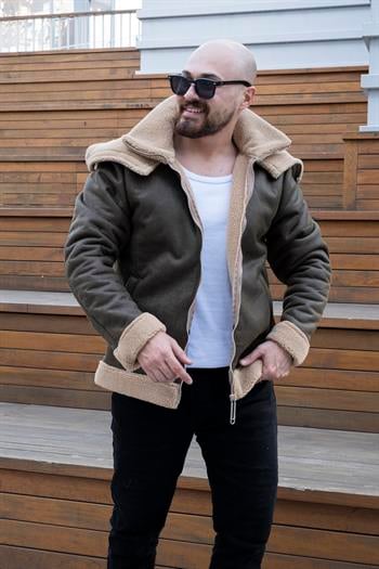 Çift Yaka İçi Kürklü Nubuk Mont (MTY09)