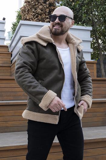 Çift Yaka İçi Kürklü Nubuk Mont (MTY09)