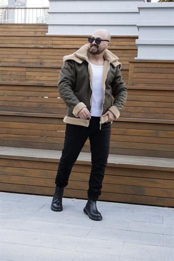 Çift Yaka İçi Kürklü Nubuk Mont (MTY09)