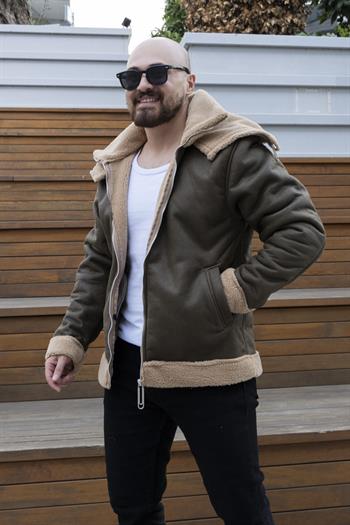 Çift Yaka İçi Kürklü Nubuk Mont (MTY09)