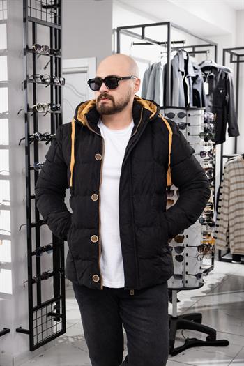 Çıkarılabilir Kapüşonlu Nubuk Şişme Mont (MOS09)