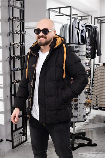 Çıkarılabilir Kapüşonlu Nubuk Şişme Mont (MOS09)