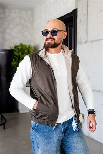 Çirf Taraflı Krem Yeşil Spor Yelek (MEVKY80)