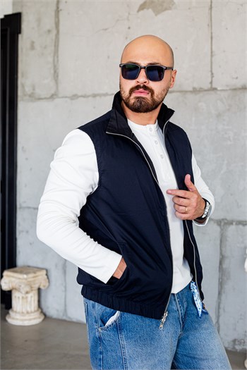 Çirf Taraflı Siyah Lacivert Spor Yelek (MEVSL80)