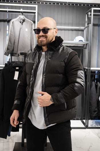 Deri Detaylı Mont (İGS03)