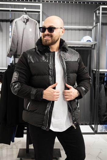 Deri Detaylı Mont (İGS03)