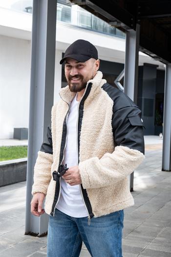 Deri Detaylı Peluş Mont (MTK13)