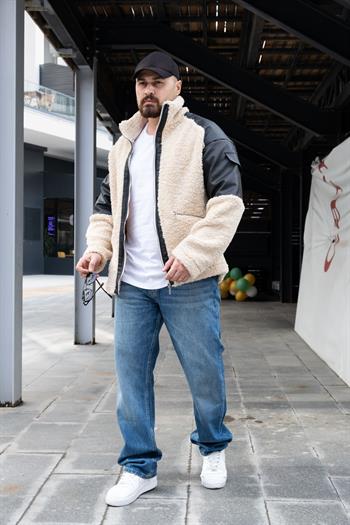 Deri Detaylı Peluş Mont (MTK13)