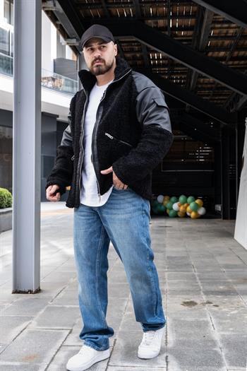 Deri Detaylı Peluş Mont (MTS13)