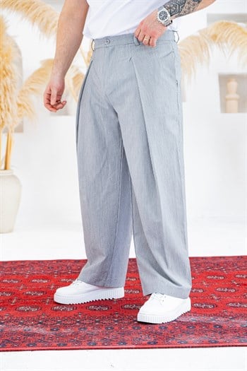 Derin Pileli Geniş Paça Baggy Kumaş Pantolon (JGG57)