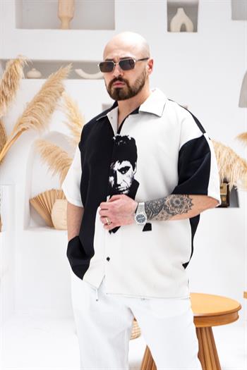 Desenli Dubble Hürrem Kumaş Oversize Gömlek (GM104)