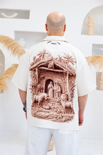 Desenli Dubble Hürrem Kumaş Oversize Gömlek (GM123)