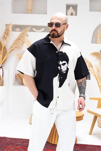 Desenli Dubble Hürrem Kumaş Oversize Gömlek (GM104)