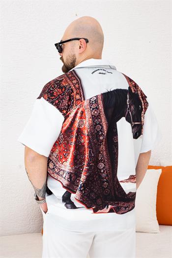 Desenli Dubble Hürrem Kumaş Oversize Gömlek (GM87)