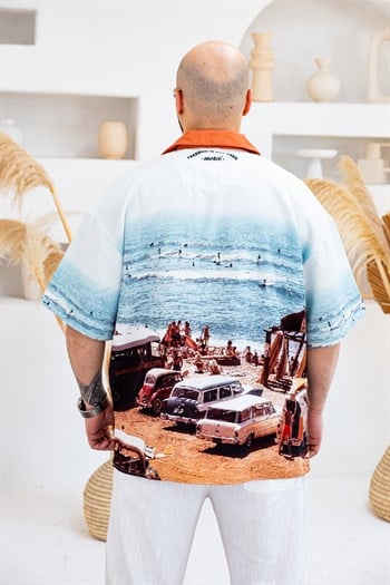 Desenli Dubble Hürrem Kumaş Oversize Gömlek (GM122)