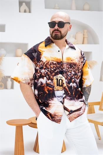 Desenli Dubble Hürrem Kumaş Oversize Gömlek (GM76)