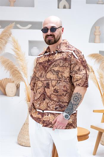 Desenli Dubble Hürrem Kumaş Oversize Gömlek (GM105)