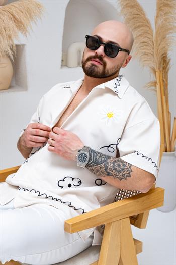 Desenli Dubble Hürrem Kumaş Oversize Gömlek (GM69)