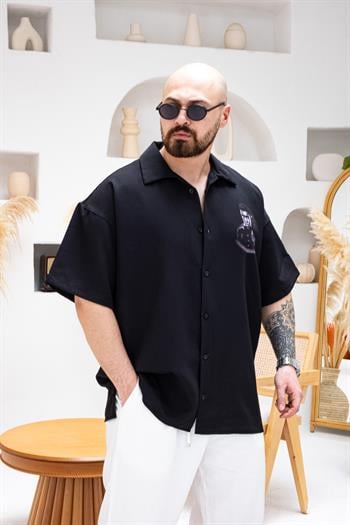 Desenli Dubble Hürrem Kumaş Oversize Gömlek (GM107)