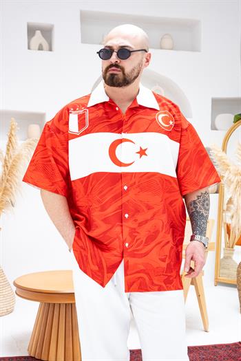Ay-Yıldız Özel Tasarım Dubble Hürrem Kumaş Oversize Gömlek (GM106)