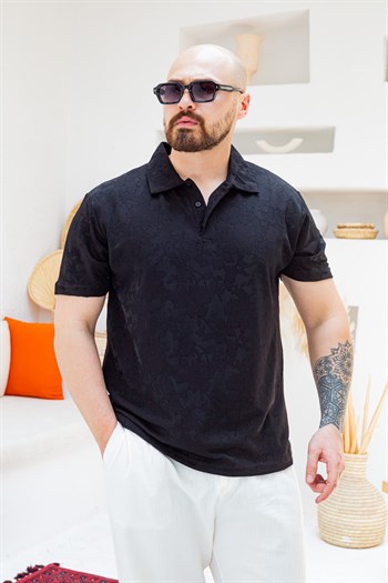 Desenli Pamuk Kumaş Polo Yaka T-Shirt (TSS86)