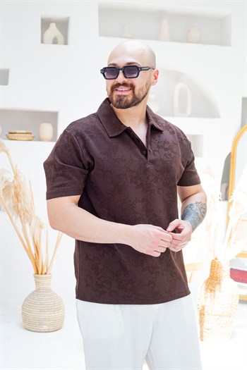 Desenli Pamuk Kumaş Polo Yaka T-Shirt (TSKA86)