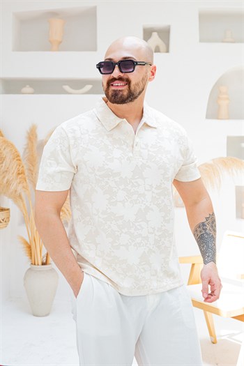 Desenli Pamuk Kumaş Polo Yaka T-Shirt (TSB86)