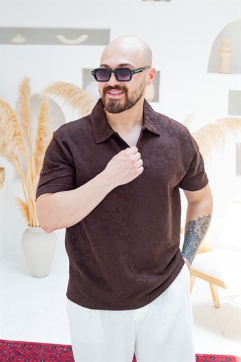 Desenli Pamuk Kumaş Polo Yaka T-Shirt (TSKA86)