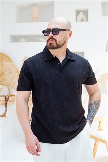 Desenli Pamuk Kumaş Polo Yaka T-Shirt (TSS86)