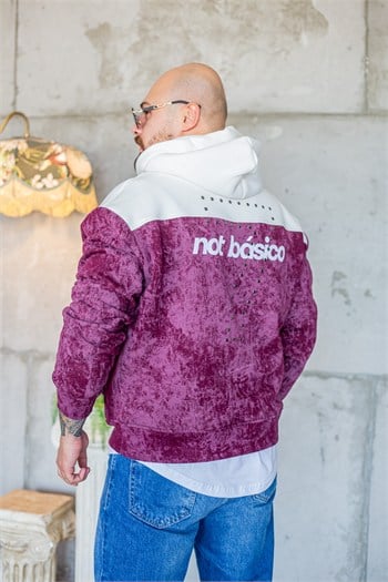 Dokulu Desenli Kapüşonlu Rahat Kesim Sweatshirt (SVTKI107)