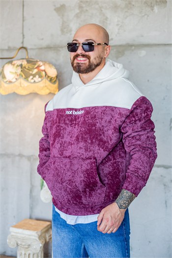 Dokulu Desenli Kapüşonlu Rahat Kesim Sweatshirt (SVTKI107)